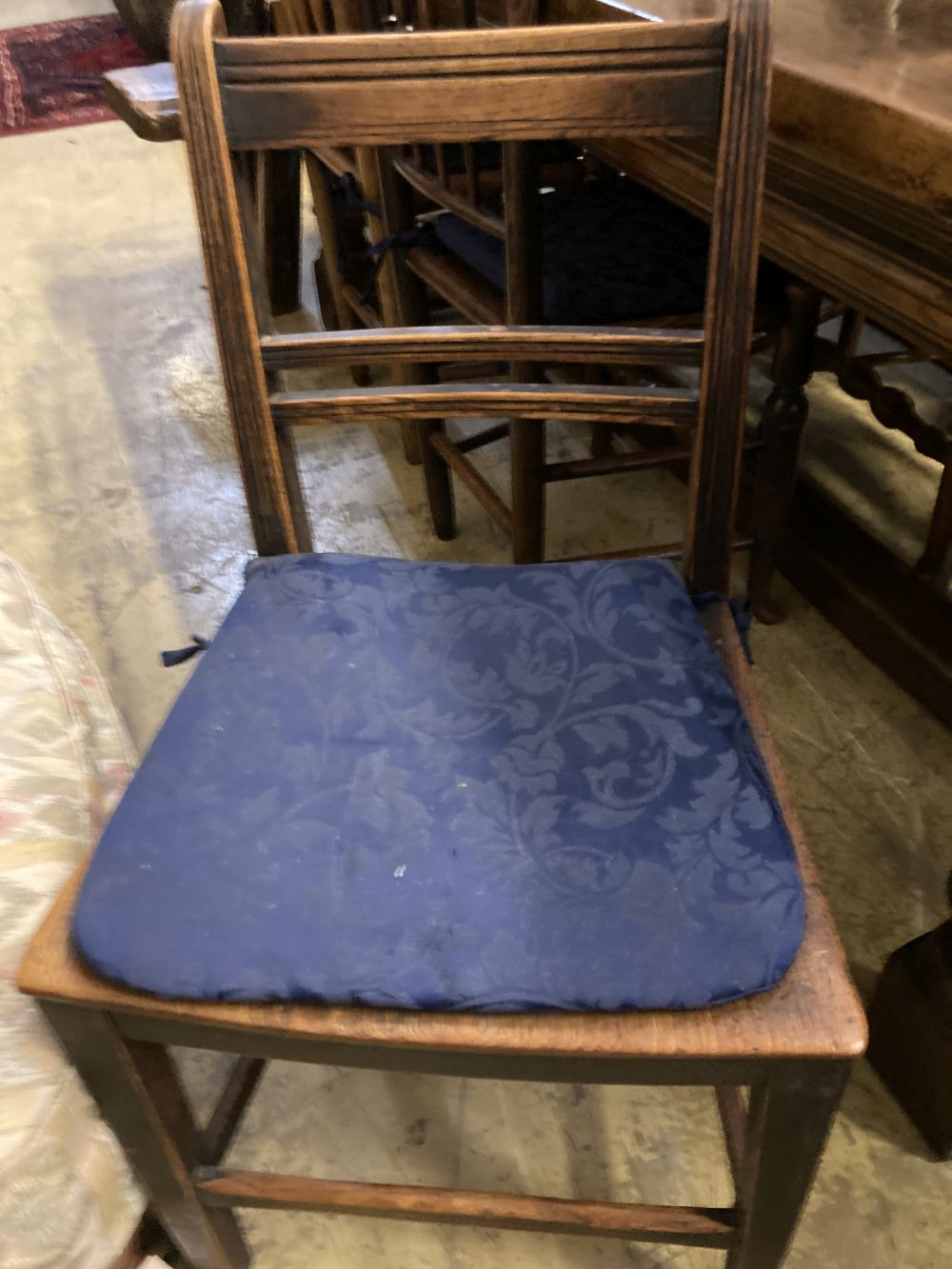 A set of six 19th century ash spindleback chairs and two other chairs